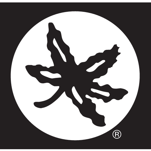 buckeye leaf, black on white circle variant