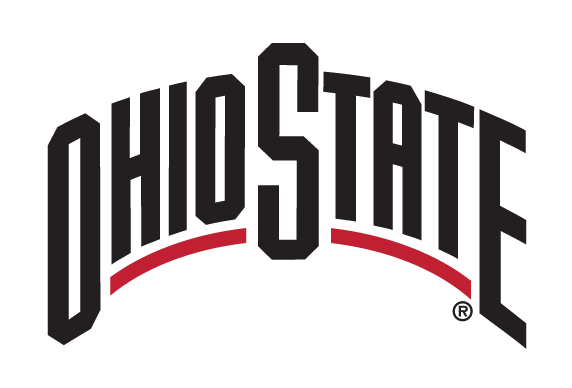 OHIO STATE wordmark, black with red outline variant