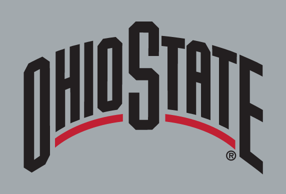 OHIO STATE wordmark, black with red outline variant