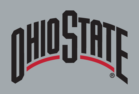 OHIO STATE wordmark, black with red outline variant