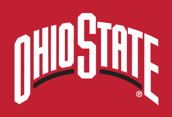 OHIO STATE wordmark, white with black outline variant