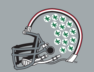 helmet logo, left side, color on gray variant