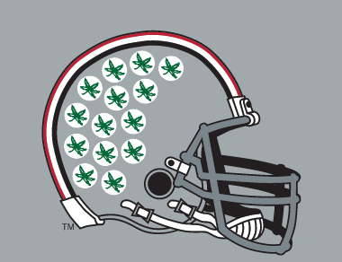 helmet logo, left side, color on gray variant