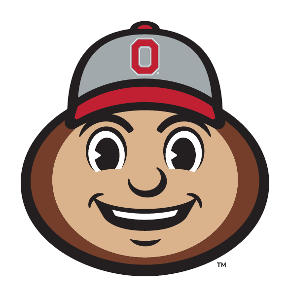 Brutus Buckeye mascot head, color variant