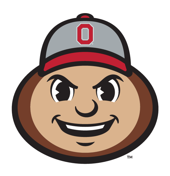 Brutus Buckeye mascot head, color variant
