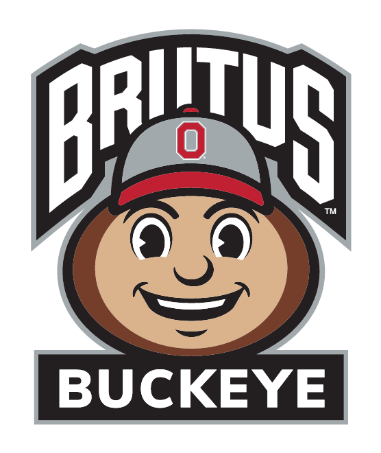 Brutus Buckeye mascot head, full color variant