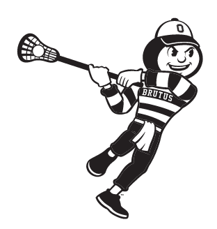 Brutus Buckeye, lacrosse, black and white variant