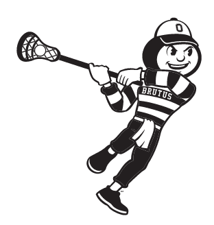 Brutus Buckeye, lacrosse, black and white variant