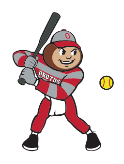 Brutus Buckeye, softball, color variant