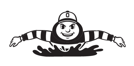 Brutus Buckeye, swimming, black and white variant