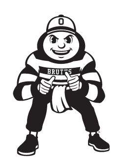 Brutus Buckeye, wrestling, black and white variant