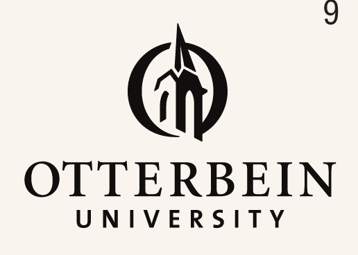 Otterbein University logo, black variant, cell 9