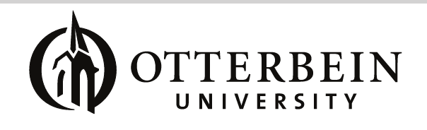Otterbein University logo, black horizontal variant, cell 14