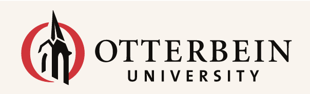 Otterbein University logo, black and red horizontal variant, cell 15