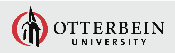 Otterbein University logo, black and red horizontal variant, cell 16
