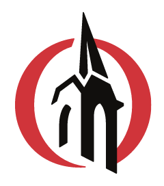 Otterbein University O mark, black and red variant, cell 22