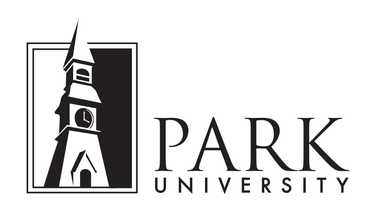 Park University logo, horizontal, black variant, cell 2