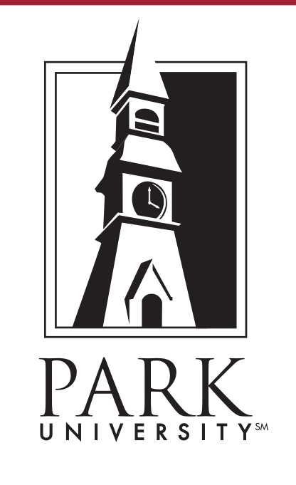 Park University logo, stacked, black variant, cell 5