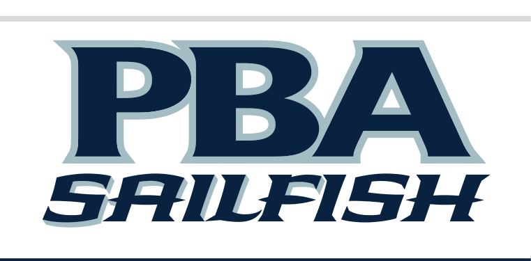 PBA SAILFISH wordmark, full color variant, cell 22