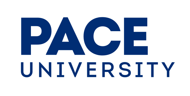 Pace University wordmark, stacked, blue/blue, bold university variant, cell 4