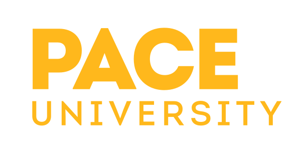 Pace University wordmark, stacked, gold/gold, bold university variant, cell 5