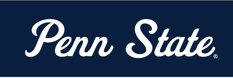 Penn State script wordmark, white on navy background variant, cell 14