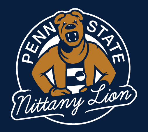 Nittany Lion mascot head in circle, color, with eye/nose detail variant, cell 62