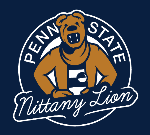 Nittany Lion mascot head in circle, color, without eye/nose detail variant, cell 63