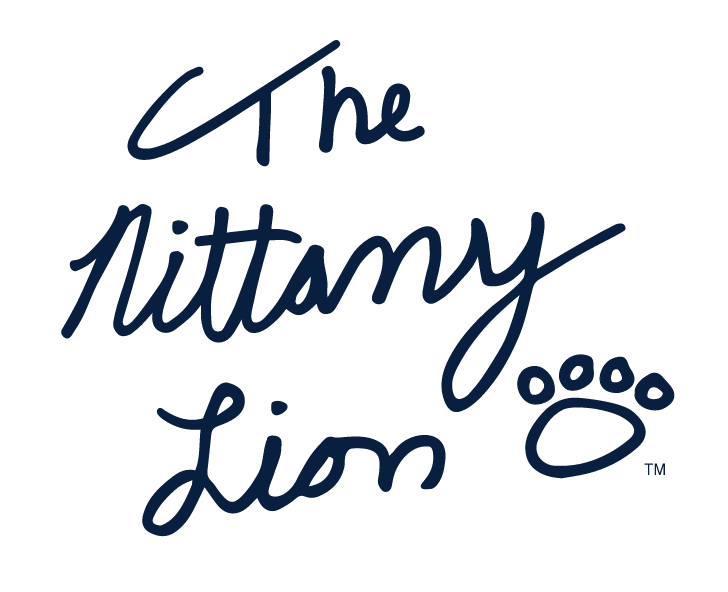 The Nittany Lion signature, stacked, navy variant, cell 69
