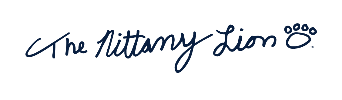 The Nittany Lion signature, horizontal, navy variant, cell 70