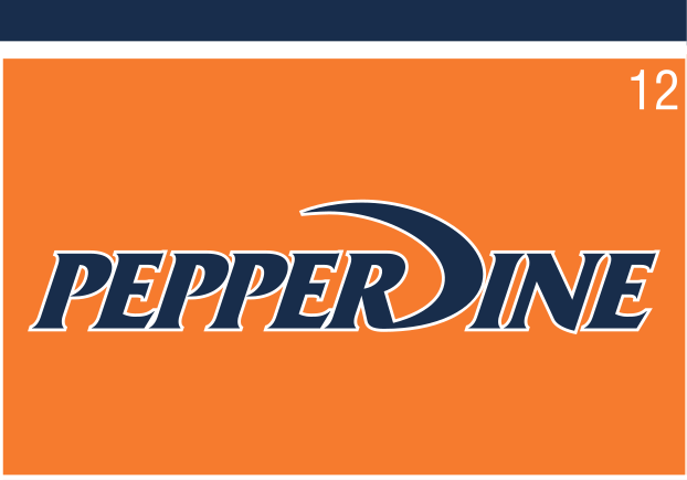 PEPPERDINE wordmark, orange background variant, cell 12