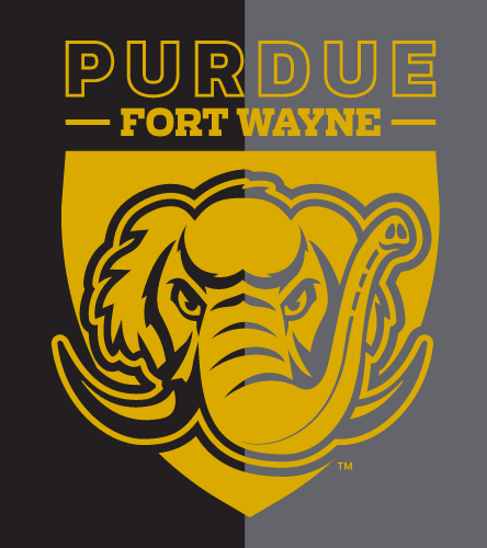 Purdue Fort Wayne Mastodon logo, gold and black variant, cell 4