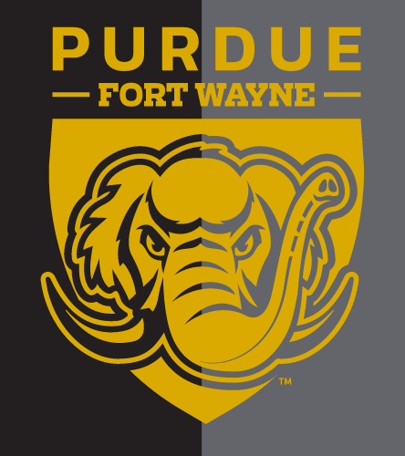 Purdue Fort Wayne Mastodon logo, gold and black variant, cell 8