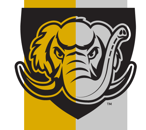 Purdue Fort Wayne Mastodon icon, black and white variant, cell 13