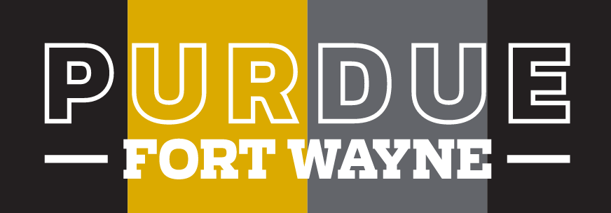 Purdue Fort Wayne wordmark, white variant, cell 18