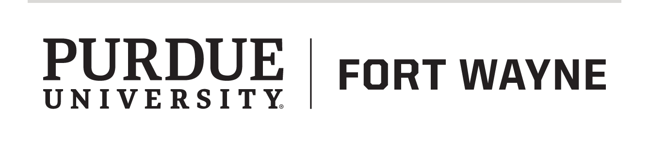 Purdue University Fort Wayne, horizontal, black variant, cell 57
