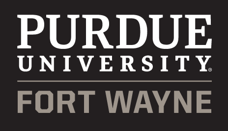 Purdue University Fort Wayne, vertical, gray/white on black variant, cell 62