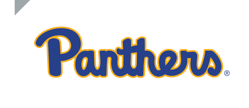 Panthers script, blue with gold outline variant, cell 10