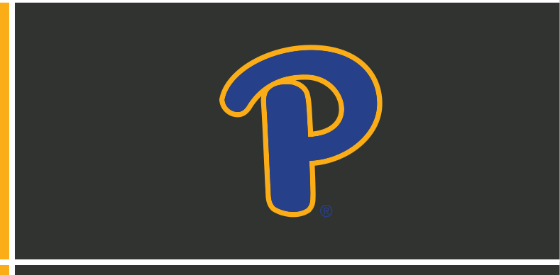 Script P, gold with blue outline on dark grey variant, cell 22