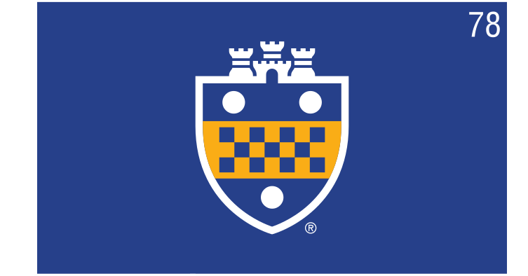 University of Pittsburgh shield, color on blue variant, cell 78