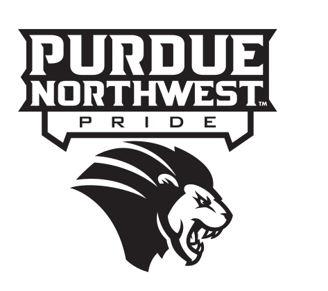 Purdue Northwest Pride logo, black/white on white variant, cell 5