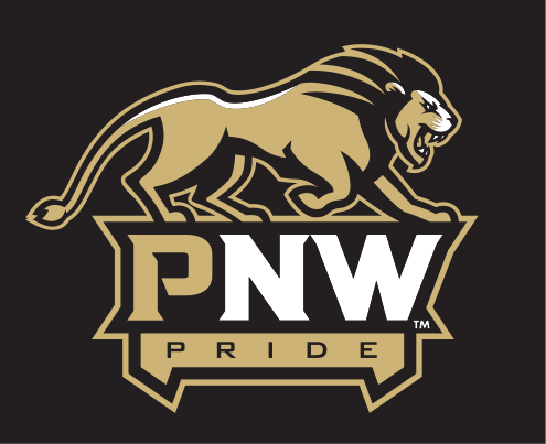 PNW Pride logo with full lion, full color on black variant, cell 10