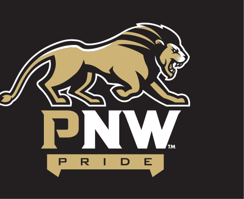 PNW Pride logo with full lion, gold/black on black variant, cell 15