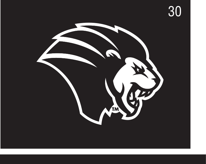 mascot head, white on black variant, cell 30