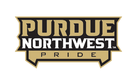 Purdue Northwest Pride wordmark, color on white variant, cell 32