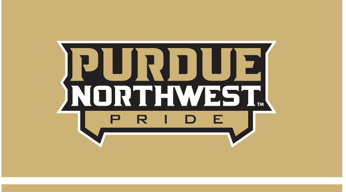 Purdue Northwest Pride wordmark, color on gold variant, cell 34