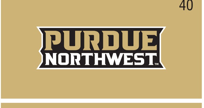 Purdue Northwest wordmark, color on gold variant, cell 40