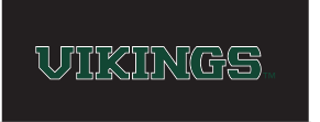 VIKINGS wordmark, outline green on black variant, cell 20