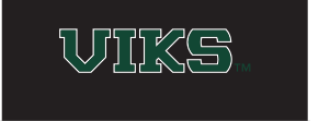 VIKS wordmark, outline green on black variant, cell 30
