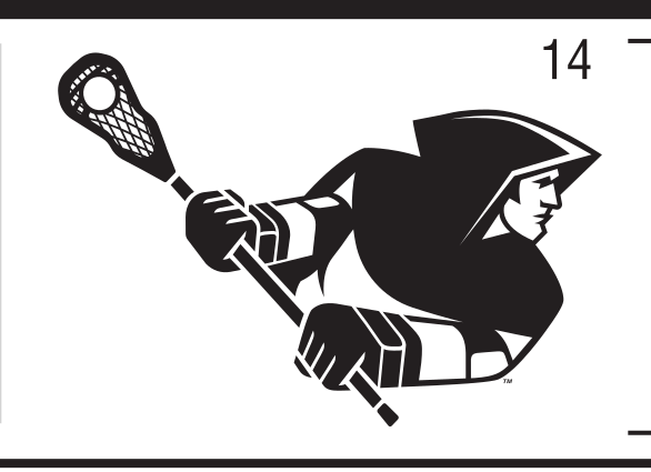 Lacrosse player mascot, black/white variant, cell 14